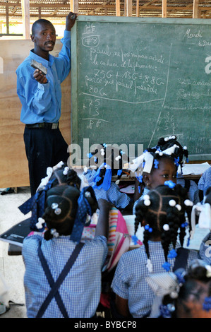 École à Léogâne, Haïti, Caraïbes, Amérique Centrale Banque D'Images