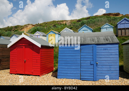 Cabines de plage en southengland coast UK Angleterre europe Banque D'Images