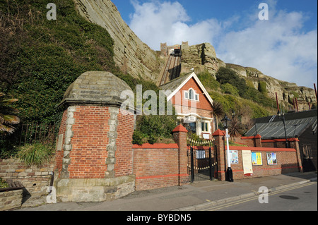 Le stade à l'Est de la falaise à la vieille ville de Hastings East Sussex UK Banque D'Images