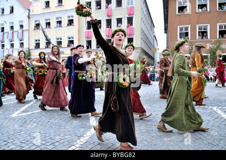 2009 Mariage de Landshut, une grande fresque médiévale, procession de mariage, Landshut, Basse-Bavière, Bavaria, Germany, Europe Banque D'Images