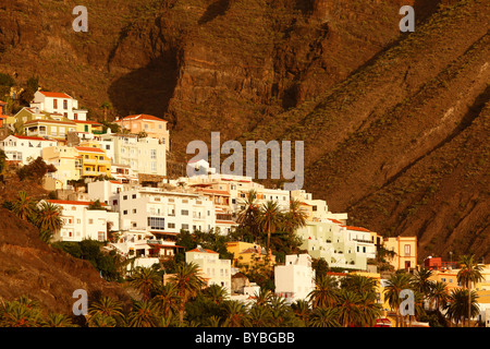 La Calera dans la lumière du soir, Valle Gran Rey, La Gomera island, Îles Canaries, Espagne, Europe Banque D'Images