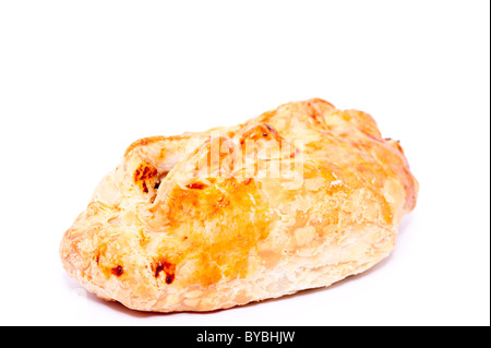 Un cornish pasty sur fond blanc Banque D'Images