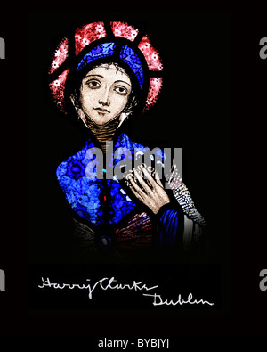 C'est un Harry Clarke vitraux Art Print. - Harry Clarke (1889 à 1931) est sans aucun doute la plus grande de l'Irlande un vitrail Banque D'Images