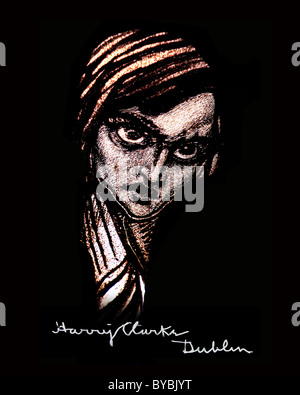 C'est un Harry Clarke vitraux Art Print. - Harry Clarke (1889 à 1931) est sans aucun doute la plus grande de l'Irlande un vitrail Banque D'Images