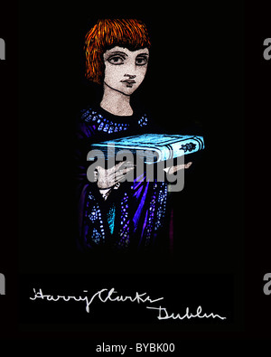 C'est un Harry Clarke vitraux Art Print. - Harry Clarke (1889 à 1931) est sans aucun doute la plus grande de l'Irlande un vitrail Banque D'Images