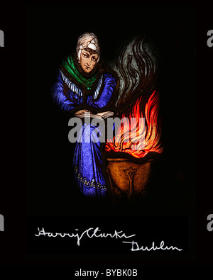 C'est un Harry Clarke vitraux Art Print. - Harry Clarke (1889 à 1931) est sans aucun doute la plus grande de l'Irlande un vitrail Banque D'Images
