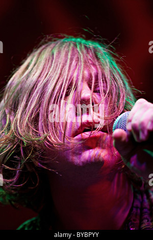 Cage the Elephant Rock Band avec Matthieu Shultz en concert Banque D'Images