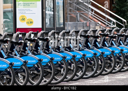 Location de vélos Barclays Scheme. Banque D'Images