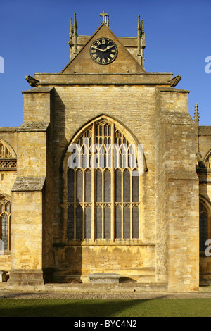 Vitrail, Abbaye de Sherborne, Dorset, Angleterre. Banque D'Images