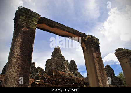 Angkor Thom, le temple Bayon, Cambodge Banque D'Images