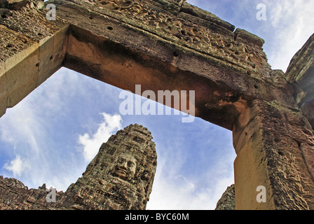 Angkor Thom, le temple Bayon, Cambodge Banque D'Images