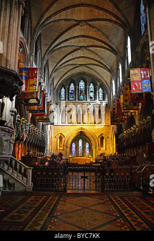 Drapeaux, St.Patrick's Cathedral Dublin Ireland Banque D'Images