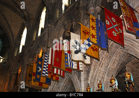 Drapeaux, la Cathédrale St Patrick Dublin Ireland Banque D'Images