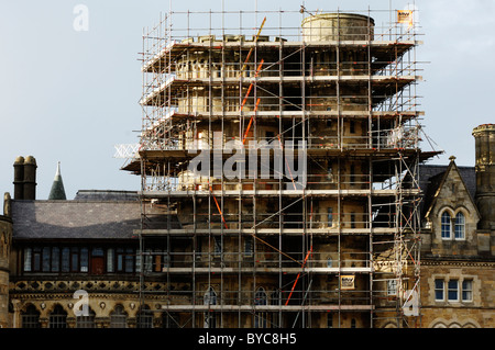 L'Ancien Collège en rénovation de bâtiments, Aberystwyth, Pays de Galles d'échafaudages Banque D'Images