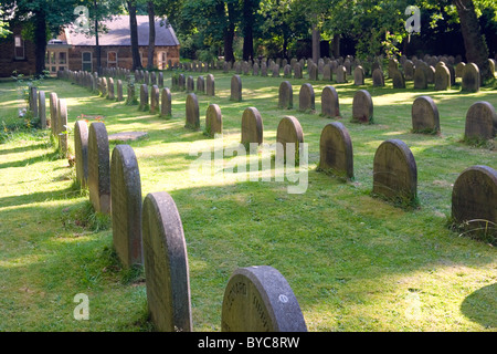 Cimetière Quaker. Adel Meeting House, Leeds, Yorkshire, Angleterre. Banque D'Images