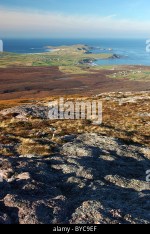 En regardant vers le sommet de la tête Faraid de Beinn Ceannabeinne Banque D'Images