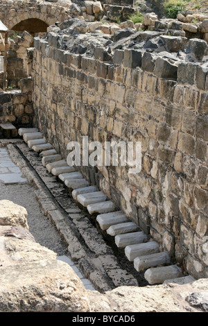 Une ancienne latrine publique dans la ville de Bet-Shean, Israël. Banque D'Images