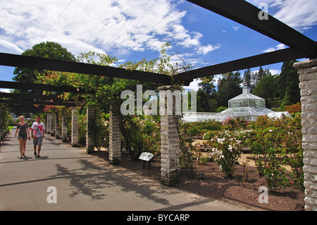 Serre Jardin d'hiver de roseraies, jardins botaniques de Dunedin, Dunedin, Otago, île du Sud, Nouvelle-Zélande Banque D'Images