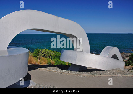 La chaîne de Stirling, Sculpture Bluff Point, Bluff, Southland, Région de l'île du Sud, Nouvelle-Zélande Banque D'Images