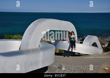 La chaîne de Stirling, Sculpture Bluff Point, Bluff, Southland, Région de l'île du Sud, Nouvelle-Zélande Banque D'Images