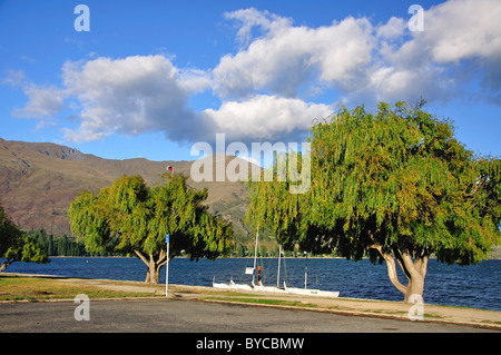 Tôt le matin sur le lac de Wanaka, Wanaka, Otago, île du Sud, Nouvelle-Zélande Banque D'Images