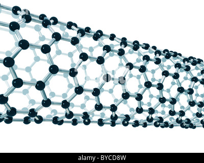 Illustration de la structure détaillée d'un nanotube de carbone Banque D'Images