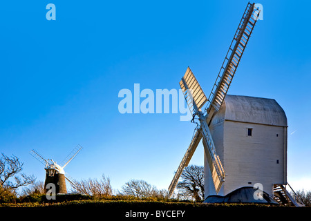 Jack et Jill Windmills hivers sur un jour Banque D'Images