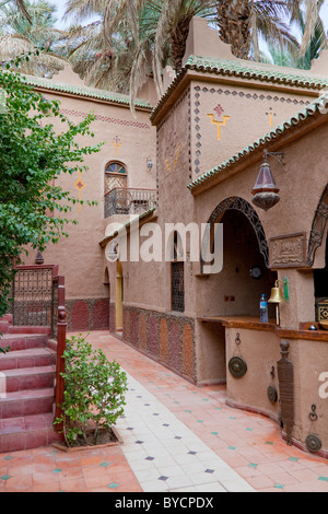 Les bâtiments et l'architecture dans l'hôtel Riad Lamane à Zagora, Maroc, Afrique du Nord. Banque D'Images