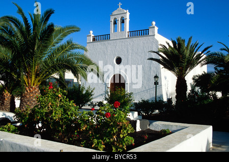 Église de Uga, Lanzarote, îles Canaries, Espagne Banque D'Images