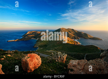 Cap Tainaron (ou 'Matapan') dans le sud de l'angle de la région de Mani, a été considéré dans l'antiquité, la "Porte de l'Hadès' Banque D'Images