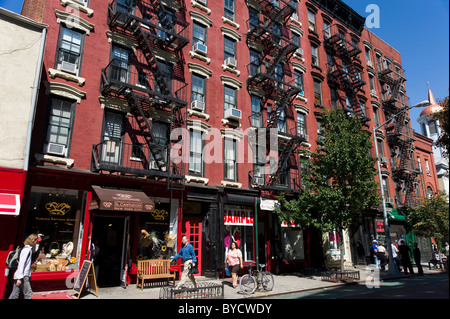 Christopher Street à Greenwich Village, New York City, États-Unis d'Amérique Banque D'Images