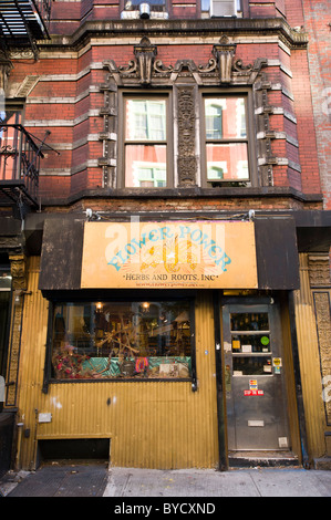 Flower Power sur la 9e rue dans l'East Village, New York City, USA Banque D'Images