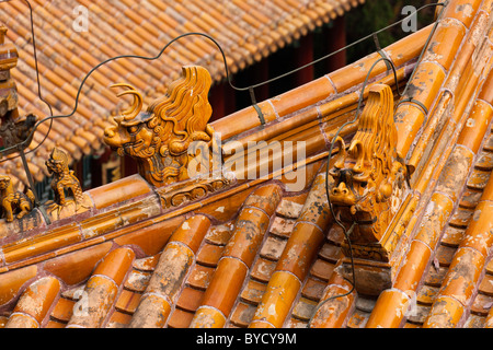 Toit de tuiles d'or du nouveau Palais d'été 9 Minzu Yuan,, Beijing, Chine. JMH4812 Banque D'Images