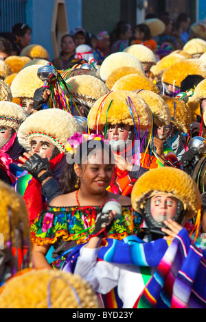 Les Parachicos au Fiesta Grande ou le Grand Festival, Chiapa de Corzo, Chiapas, Mexique Banque D'Images