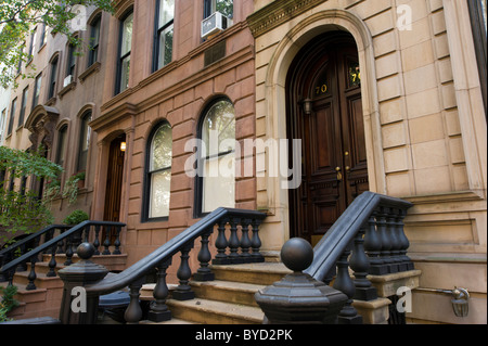 Maisons de village sur Perry Street à Greenwich Village, New York City, USA Banque D'Images