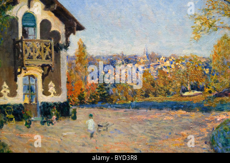 Détail : Vue de Marly-le-Roi de Coeur-Volant, 1876, par Alfred Sisley Banque D'Images