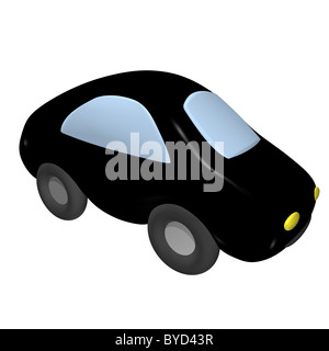 La petite voiture jouet 3d, c'est isolé Banque D'Images