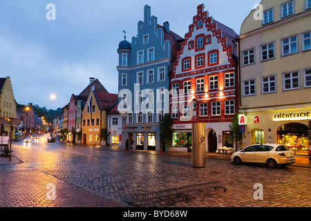 Centre historique de la ville de Landshut, au crépuscule, en Basse-Bavière, Bavaria, Germany, Europe Banque D'Images