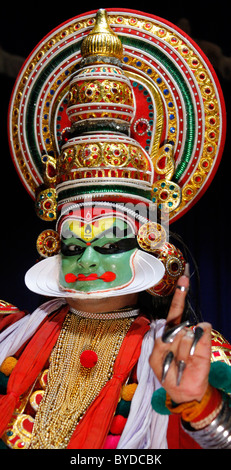 Danseur de Kathakali, Kathakai, temple de la danse, Centre Kathakali Kerala, Cochin, Ernakulam, fort Cochin, Vypan Ochanathuruthu, Inde, Banque D'Images