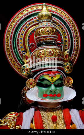 Danseur de Kathakali, Kathakai, temple de la danse, Centre Kathakali Kerala, Cochin, Ernakulam, fort Cochin, Vypan Ochanathuruthu, Inde, Banque D'Images