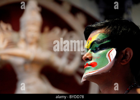 Danseur de Kathakali, Kathakai, temple de la danse, Centre Kathakali Kerala, Cochin, Ernakulam, fort Cochin, Vypan , Inde, Asie, Banque D'Images