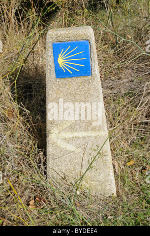 Coquille Saint-Jacques, symbole du Camino de Santiago ou le chemin de Saint Jacques, Muruzabel, Pamplona, Navarra, Espagne, Europe Banque D'Images