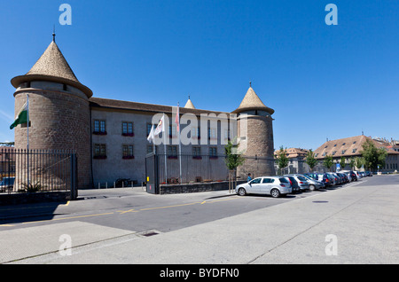 Le Château de Morges, Morges, Canton de Vaud, Suisse, Europe Banque D'Images