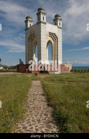 Monument à Cholpon Ata, Issy, du Kirghizistan, de l'Asie centrale Banque D'Images