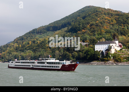 River cruise ship, mon histoire, en face de monastère Servite de Schoenbuehel sur le Danube, Wachau, Mostviertel, plus du quart Banque D'Images