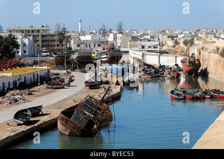 Les installations portuaires, El Jadida, Maroc, Afrique Banque D'Images