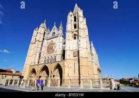 Santa Maria de la Regla Regla cathedral, Plaza, Leon, province de Castilla y Leon, Castille et León, Espagne, Europe Banque D'Images