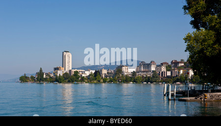 Montreux, Canton de Vaud, le lac de Genève, Suisse, Europe Banque D'Images