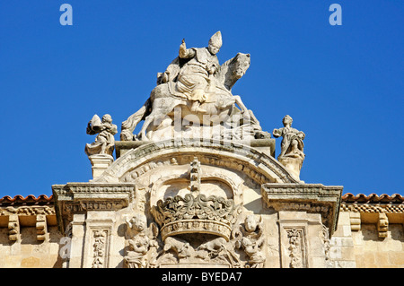 Armoiries sur la façade de Colegiata Real de San Isidoro, collégiale, basilique, musée, Leon, Castilla y Leon province Banque D'Images