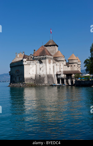 Château de Chillon, le château de Chillon, Montreux, Canton de Vaud, le lac de Genève, Suisse, Europe Banque D'Images